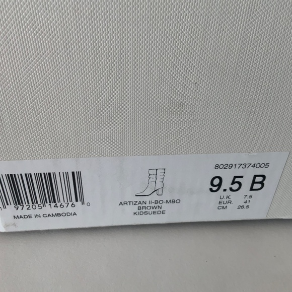 RALPH LAUREN ARTIZAN II BROWN SUEDE BOOTS Almond Toe Pull On Heeled Booties 9.5 - Picture 10 of 16